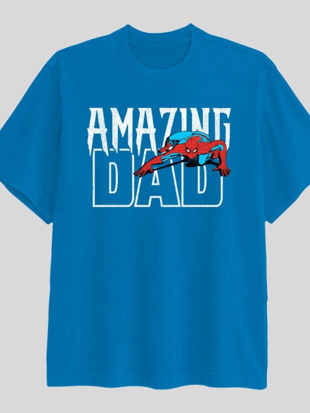 NEW Men's Spider-Man Amazing Dad Short Sleeve Blue XXL T-Shirt
